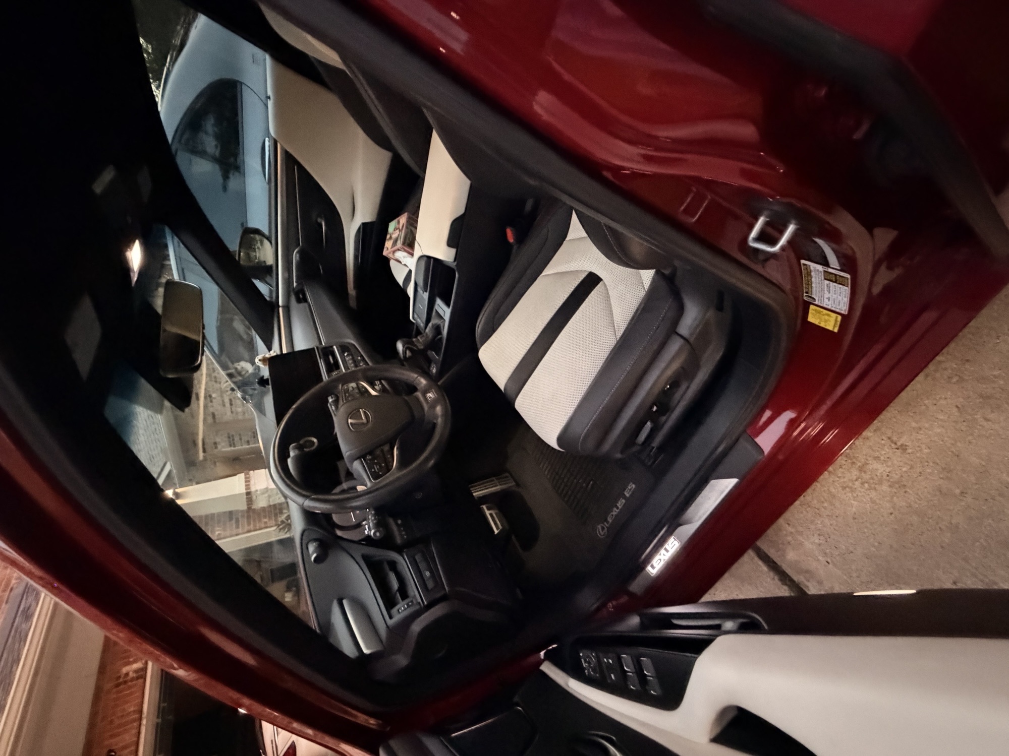 Lexus ES interior detailed with two-tone leather seats