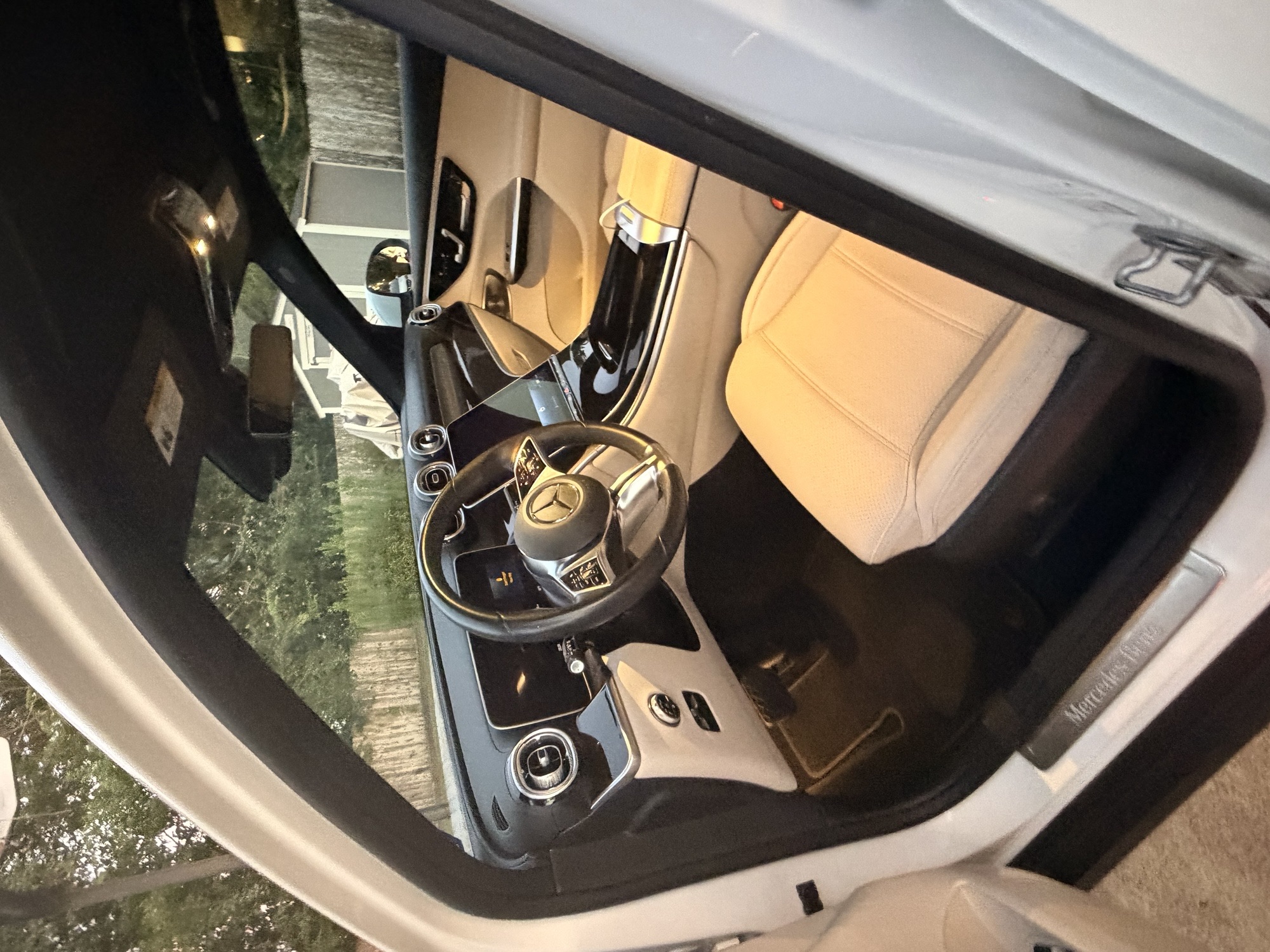 Cream leather Mercedes interior detailed and spotless