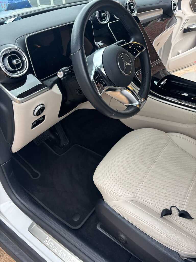 Spotless cream leather cabin of a Mercedes after an interior detail